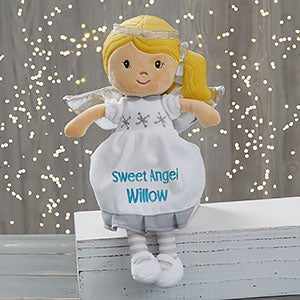 Embroidered Angel Doll with Blonde Hair