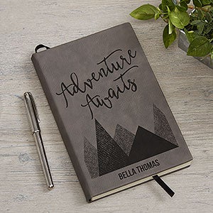 Adventure Awaits Personalized Charcoal Journal