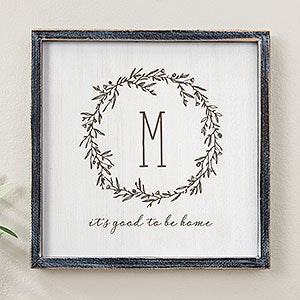 Farmhouse Floral Personalized Blackwashed Frame Wall Art- 12"x 12" - #19249B-12x12