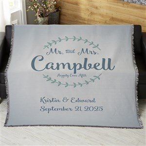 Mr. & Mrs. Personalized Wedding & Anniversary 50x60 Woven Throw