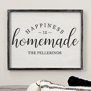 Happiness is Homemade Blackwashed Wood Wall Art - 14x18