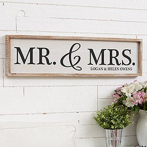 Personalized Barnwood Wall Art - Mr & Mrs