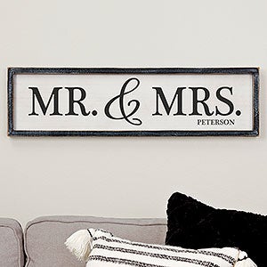 Mr & Mrs Personalized Whitewashed 12x12 Frame Wall Art