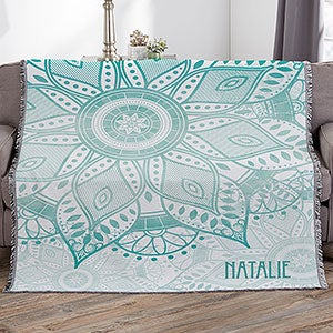 Mandala Personalized 50x60 Woven Throw Blanket