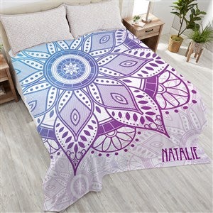 Mandala Personalized 90x108 Plush King Fleece Blanket