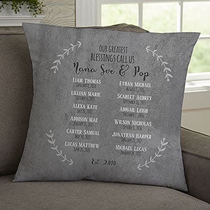 Our Grandchildren Personalized 18 Throw Pillow