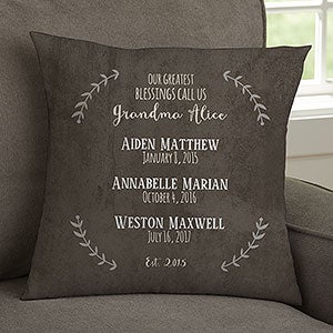 year of birth with print grandma since year of year personalized pillowcase 40 x 40 cm pillow white children/'s name on granny satined