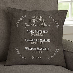 Our Grandchildren Personalized 14 Throw Pillow