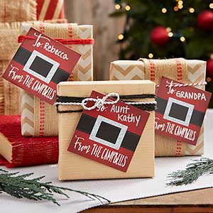 Santa Belt Personalized Holiday Gift Tags - #19335