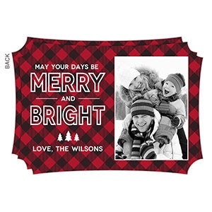 Merry & Bright Plaid Holiday Card-Premium