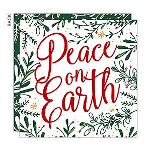 Botanical Peace on Earth Premium Holiday Card - Set of 15