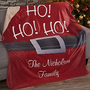 Personalized 60x80 Sherpa Blanket - Santa Belt
