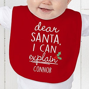 Personalized Christmas Baby Bib - Dear Santa