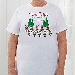 Reindeer Family Personalized T-Shirt - Adult Large - Light Gray