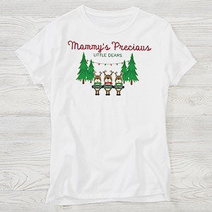 Reindeer Family Personalized Ladies Fitted Shirt