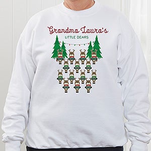 Reindeer Family Personalized Adult Sweatshirt - Adult Large - White