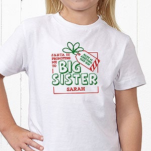 Promoted By Santa Personalized Kids' T-Shirt - Youth Large (14-16) - White