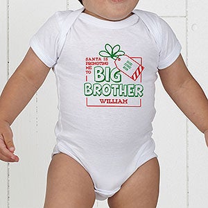 Promoted By Santa Personalized Baby Bodysuit - Infant 6 Months - White