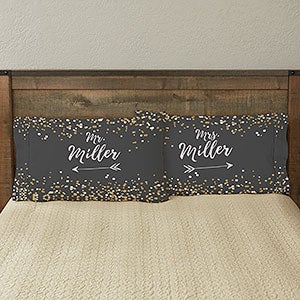 Personalized Wedding Pillowcases - Sparkling Love