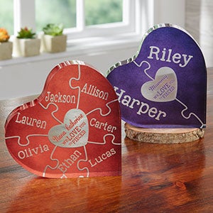 Personalized Color Heart Puzzle Keepsake - Love You To Pieces - Unique Mother