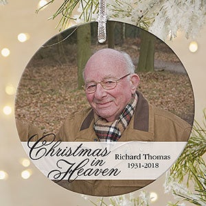 memorial photo ornament christmas in heaven christmas in heaven ornament