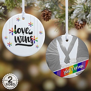 buy personalized gay pride ornaments add your own text photo choose from 4 unique lgbt pride designs free personalization fast shipping - Gay Pride Christmas Decorations buy personalized gay pride ornaments add your own text photo choose from 4 unique lgbt pride designs free personalization fast shipping - Gay Pride Christmas Decorations