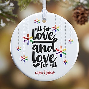 buy personalized gay pride ornaments add your own text photo choose from 4 unique lgbt pride designs free personalization fast shipping - Gay Pride Christmas Decorations buy personalized gay pride ornaments add your own text photo choose from 4 unique lgbt pride designs free personalization fast shipping - Gay Pride Christmas Decorations