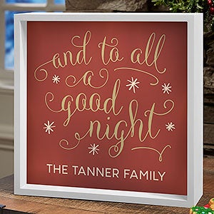 Silent Night 10x10 Ivory Personalized LED Light Shadow Box
