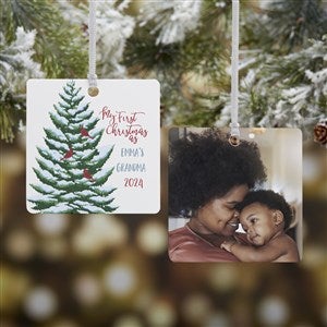 Grandparent's First Christmas Personalized Metal Photo Ornament