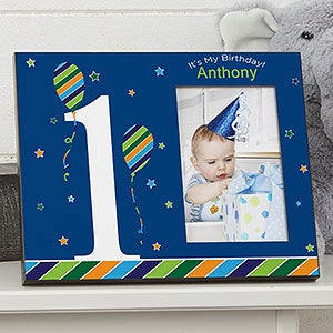 first birthday picture frame boy