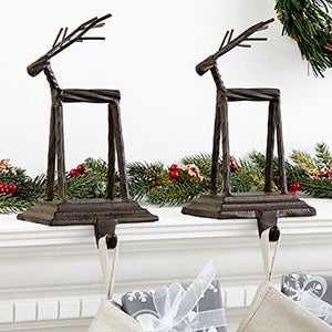 Brown Reindeer Stocking Holders