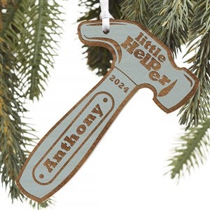 Mr. Fix-It Personalized Blue Wood Hammer Ornament