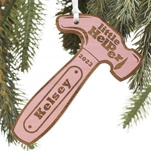 Mr. Fix-It Personalized Pink Wood Hammer Ornament