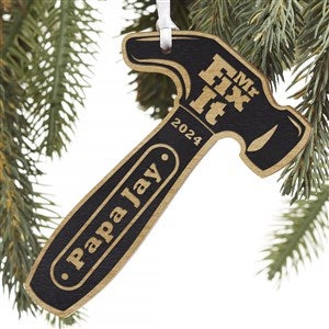 Mr. Fix-It Personalized Black Wood Hammer Ornament