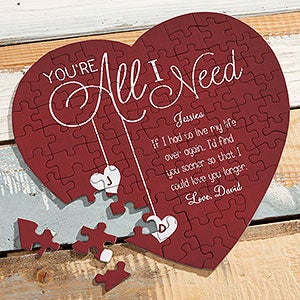 Personalized Heart Puzzle - You're All I Need