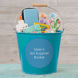 Write Your Own Expressions Personalized Large Teal Metal Bucket