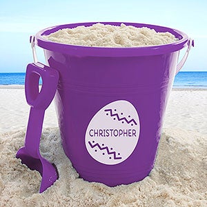 Easter Characters Personalized Purple Easter Bucket Pail & Shovel