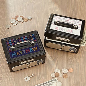 Personalized Cash Box - Stencil Name