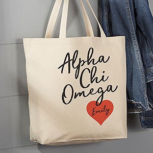 0 Alpha Chi Omega Personalized Tote Bag - Large