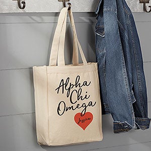 0 Alpha Chi Omega Personalized Tote Bag - Small