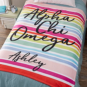 0 Alpha Chi Omega Personalized Fleece Blanket - 60x80