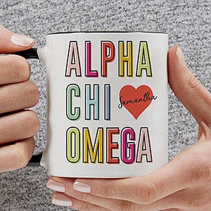 0 Alpha Chi Omega Personalized Coffee Mug - 11oz Black