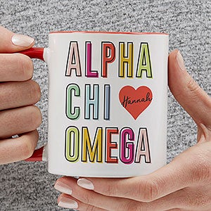 0 Alpha Chi Omega Personalized Coffee Mug - 11oz Red