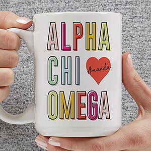 0 Alpha Chi Omega Personalized Coffee Mug - 15oz White