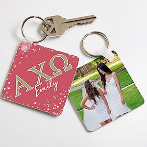 0 Alpha Chi Omega Personalized Photo Keychain