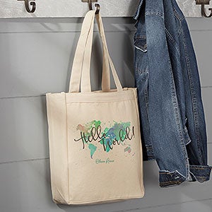 Adventure Awaits Personalized Canvas Tote Bag - Small