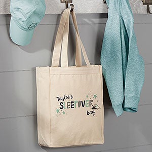 Boys Sleepover Personalized Canvas Tote Bag - Small