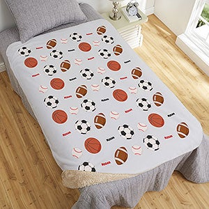 All About Sports Personalized 50x60 Sherpa Blanket