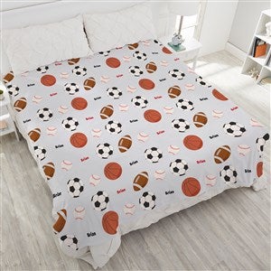 All About Sports Personalized 90x90 Plush Queen Fleece Blanket