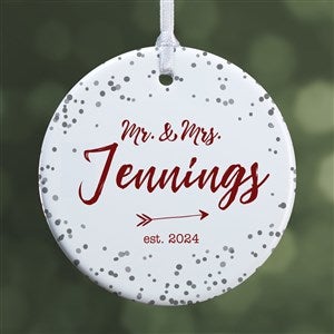 Sparkling Love Personalized Wedding Ornament- 2.85" Glossy - 1 Sided - #19690-1